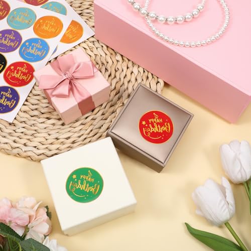 120 Gold Foil Happy Birthday Stickers - 1.5" Round Labels for Cards & Gifts