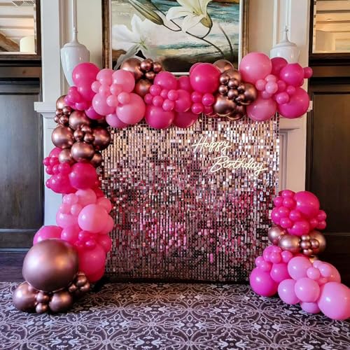Pink Balloon Arch Kit 162pcs for Party Decorations - Hot Pink & Confetti Balloons