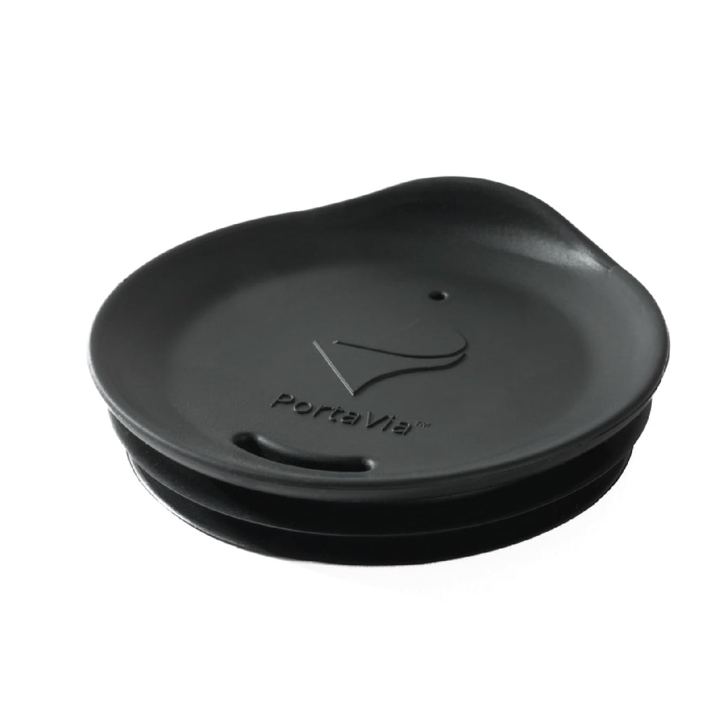 Porta Via Reusable Silicone Coffee Cup Lid - Medium Size, Black