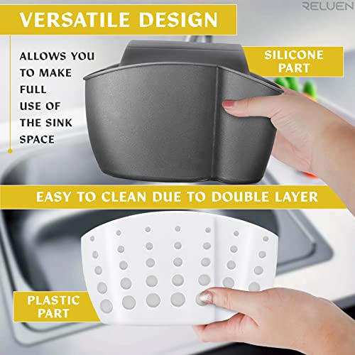 Silicone Sponge Holder for Kitchen Sink - Adjustable Caddy