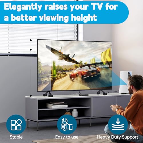 Heavy-Duty TV Stand Riser Blocks - Adjustable Height 4-Pack