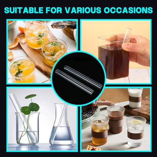Borosilicate Glass Blowing Tubes Set - 6 Pcs, 12mm OD, 4 Inch