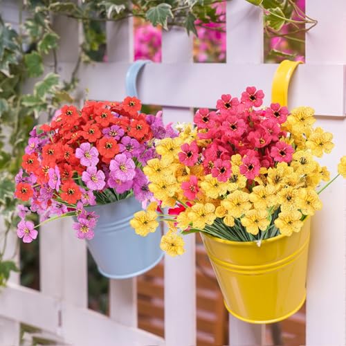 20 Bundles of UV Resistant Artificial Daisy Flowers for Outdoor Decor
