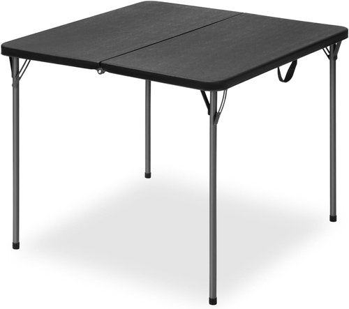 34" Square Folding Table - Heavy-Duty Steel Legs, 330lbs Capacity | Portable Black Picnic Table for 4