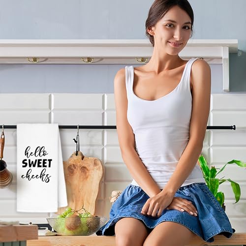 Funny Bathroom Hand Towels - Hello Sweet Cheeks Design, 16x24