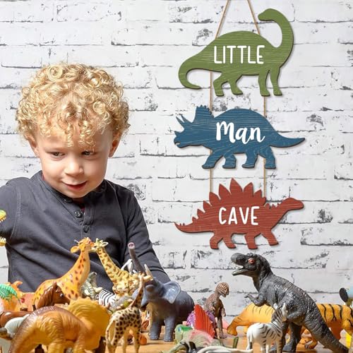 Dinosaur Hanging Sign for Boys Room - Little Man Cave Decor