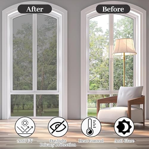 Niviy One Way Window Privacy Film, Silver Heat Blocking Tint 17.7 x 78.7 In
