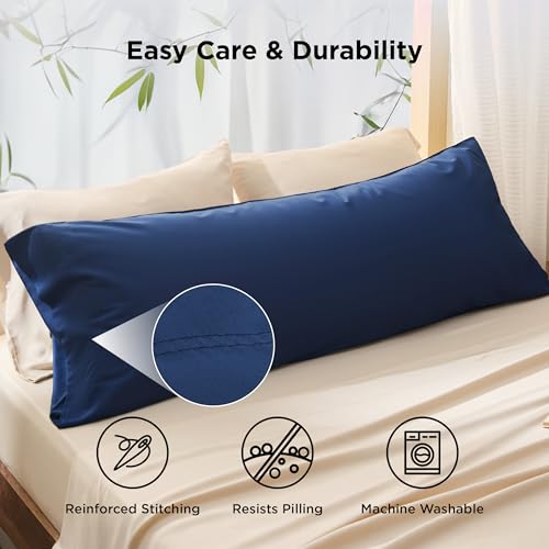 Bedsure Bamboo Cooling Body Pillowcase - Navy, 20x54 Inches