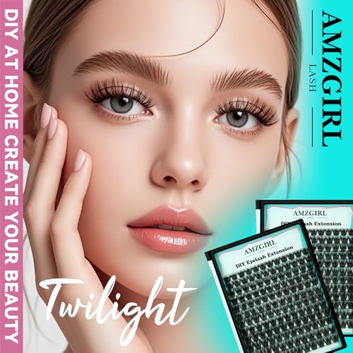 AMZGIRL Lash Clusters 144 PCS D Curl 10-18mm Individual Eyelashes