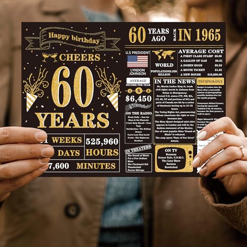 Funny 60th Birthday Card for Men and Women - 8x5.3 inch