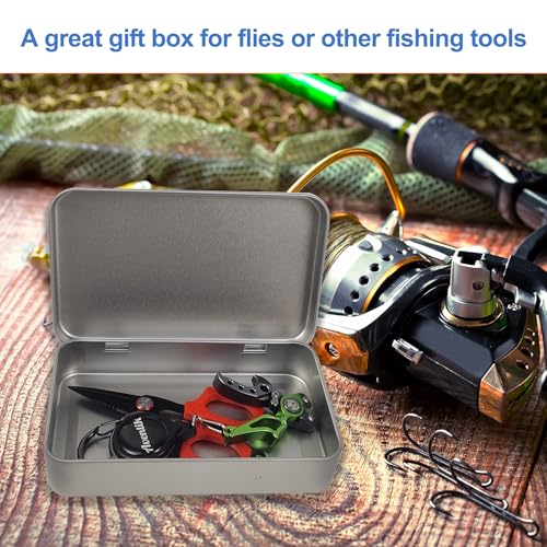 Aventik 3-Pack Metal Hinged Tin Storage Boxes - Portable Organizer for Jewelry, Crafts, and Small Parts