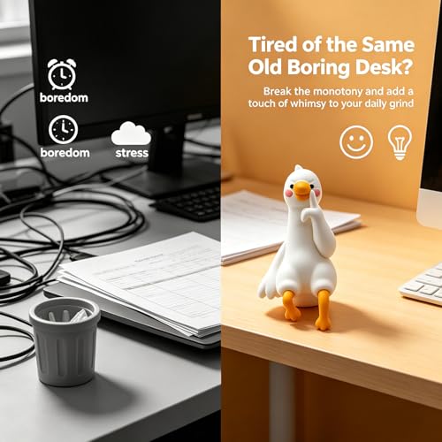 YOKUSHI 4 Pcs Adorable Goose Figurines for Desk Decor