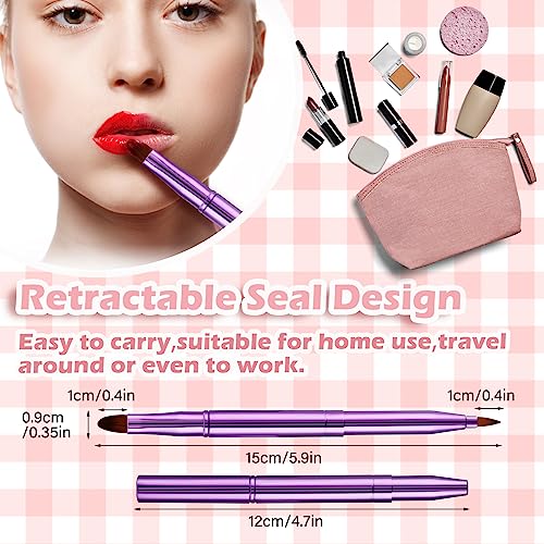 WLLHYF Dual-End Retractable Lip Brush & Eyeshadow Makeup Applicator