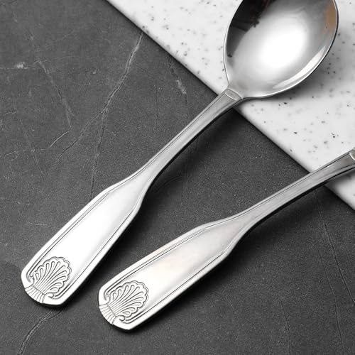 2-Piece Stainless Steel Soup Spoons - 6.4-Inch Dishwasher Safe