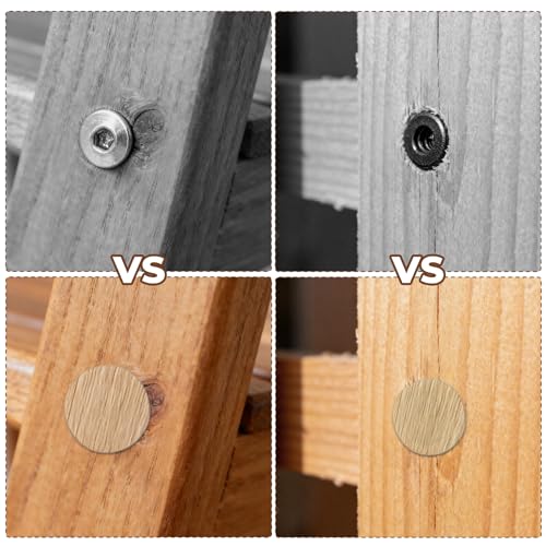 Self-Adhesive Screw Hole Cover Stickers - 108 PCS Wood Grain