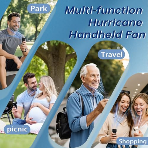 Ouleevii Portable Handheld Turbo Fan - Black, 5000mAh Rechargeable