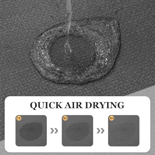 ACCUMTEK Non-Slip Ultra-Thin Bath Mat 1'8" x 4'11" - Quick Dry Grey