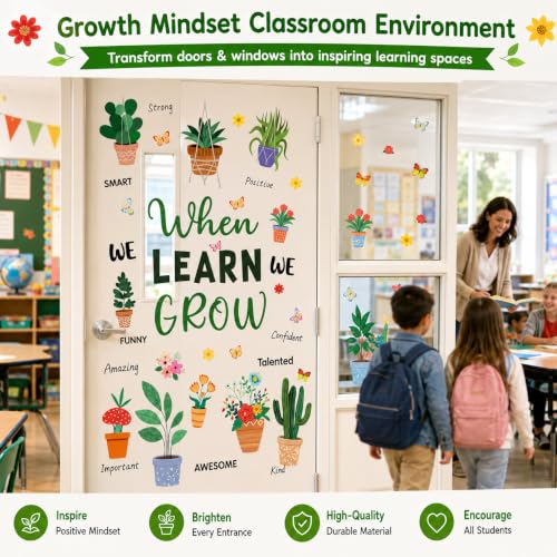 Growth Mindset Classroom Decor Kit - Motivational Window Clings
