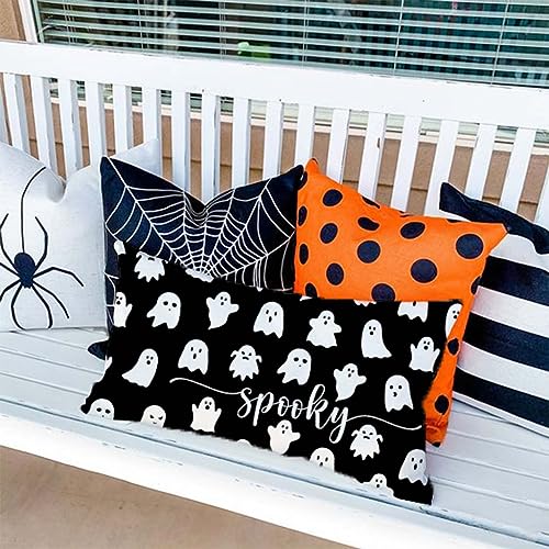 PANDICORN Halloween Throw Pillow Cover 12x20 Inch Spooky Ghost