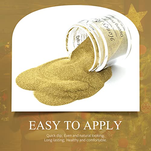 Honey Joy Golden Glitter Nail Dip Powder 28g Natural Dry