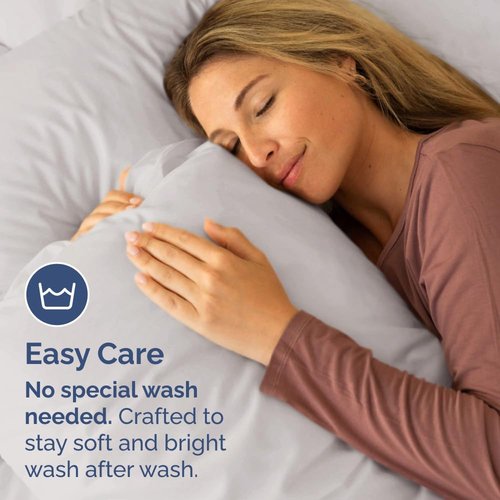 King Pillow Cases by [Brand Name] - Ultra Soft Hotel Quality Covers | Wrinkle-Free & Stain Resistant - Light Grey, Set of 2