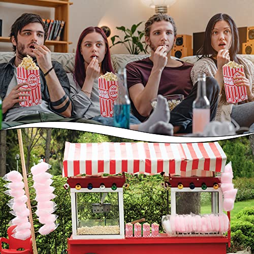 500Pcs Popcorn Bags Bulk with 1 Oz Capacity - Red & White Striped Disposable Snack Bags for Parties
