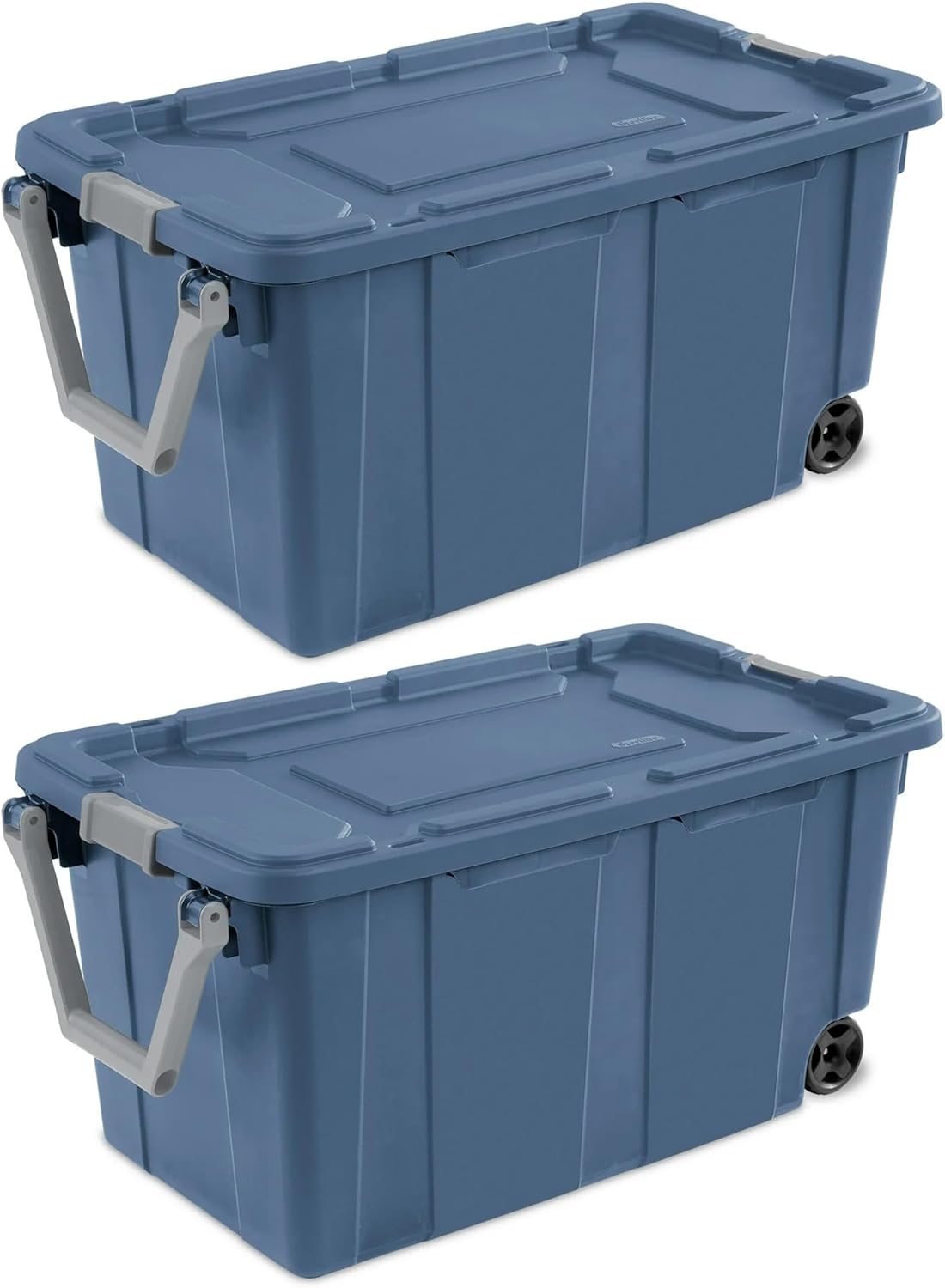 Regine Switzerland 40 Gallon Plastic Storage Box - Wheeled Industrial Tote | Pack of 2