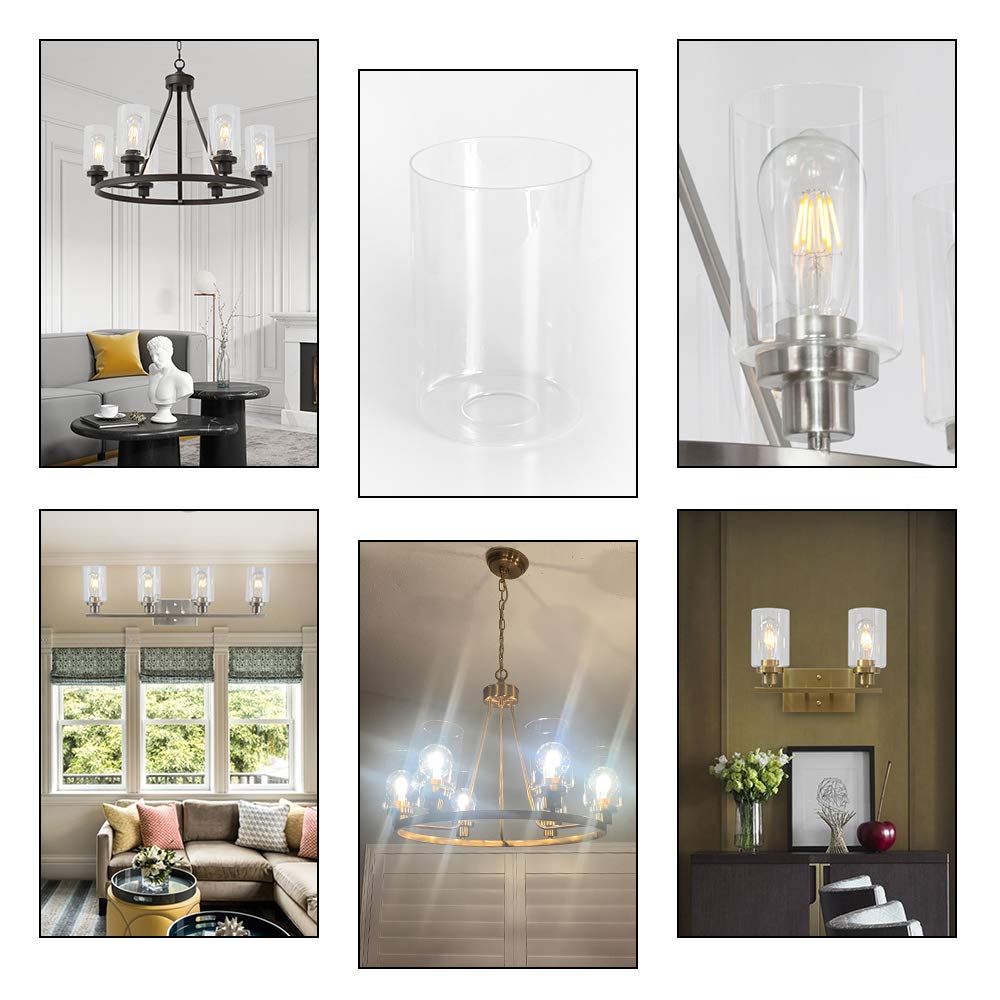 MELUCEE Clear Glass Lamp Shade Replacement 1 Pcs