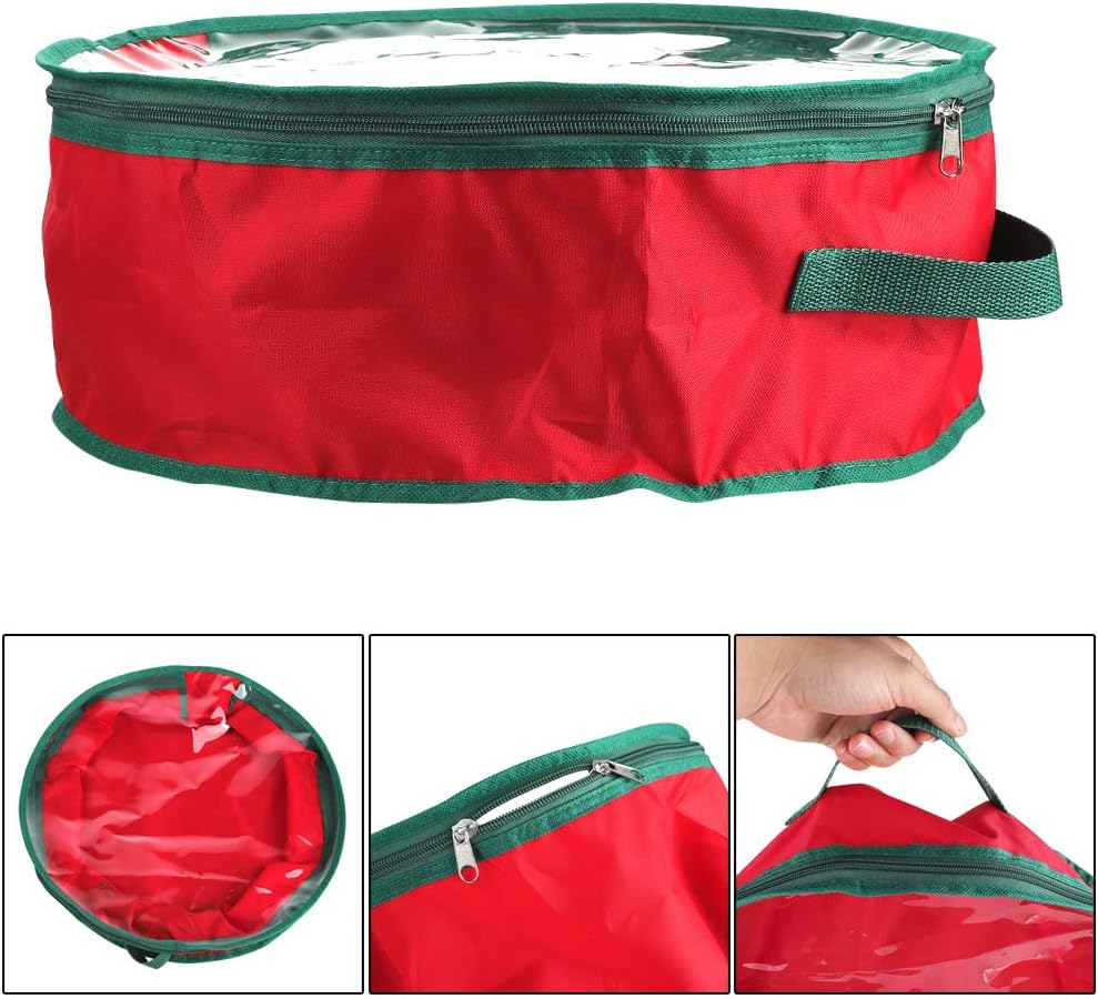 TITA-DONG Wreath Storage Bag - Heavy Duty Waterproof Design with Double Zipper & Handle | 20x20x6 Inch