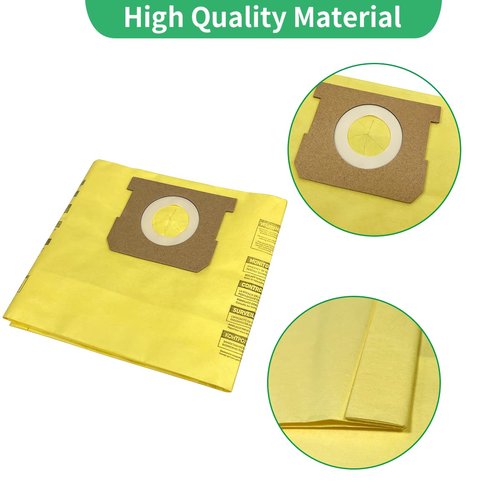 5 Pack 91964 Type D Vacuum Filter Bags Compatible with Shop-Vac 4 Gallon Vacuum, Replacement 9196400 9196433 High Efficiency Dust Collection Bag