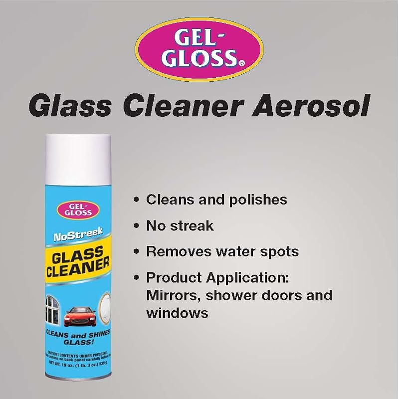 TR Gel-Gloss Streakless Glass Cleaner Foam Spray for Windows, Mirrors & Vehicles