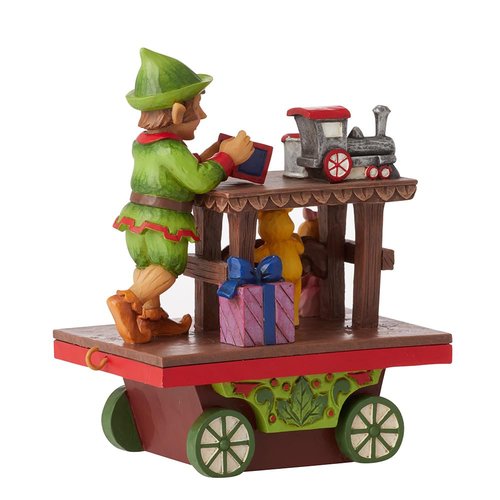 Enesco Jim Shore Heartwood Creek Annuam Train Car Elf with Toys Figurine, 5.125 Inch, Multicolor
