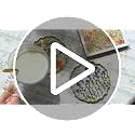 Oqplog Handmade Resin Drink Coaster with Dried Flowers - Elegant White Design