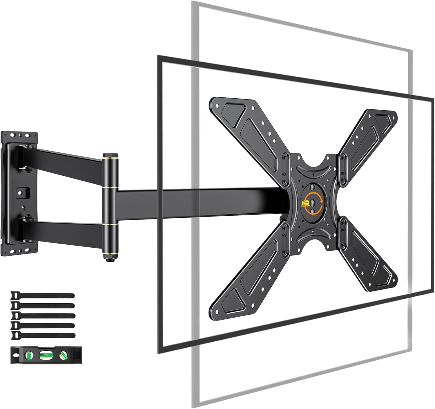 FORGING MOUNT Full Motion Corner TV Wall Mount for 32-75 Inch TVs Holds 110 lbs,33" Long Extension Arm with Landscape to Portrait Rotation, Swivel & Tilt,Vertical Rotating TV Mount,Max VESA 600x400mm