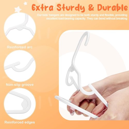 HOUSE DAY Premium Baby Hangers - 20 Pack Slim White Plastic Hangers for Infant & Toddler Clothes