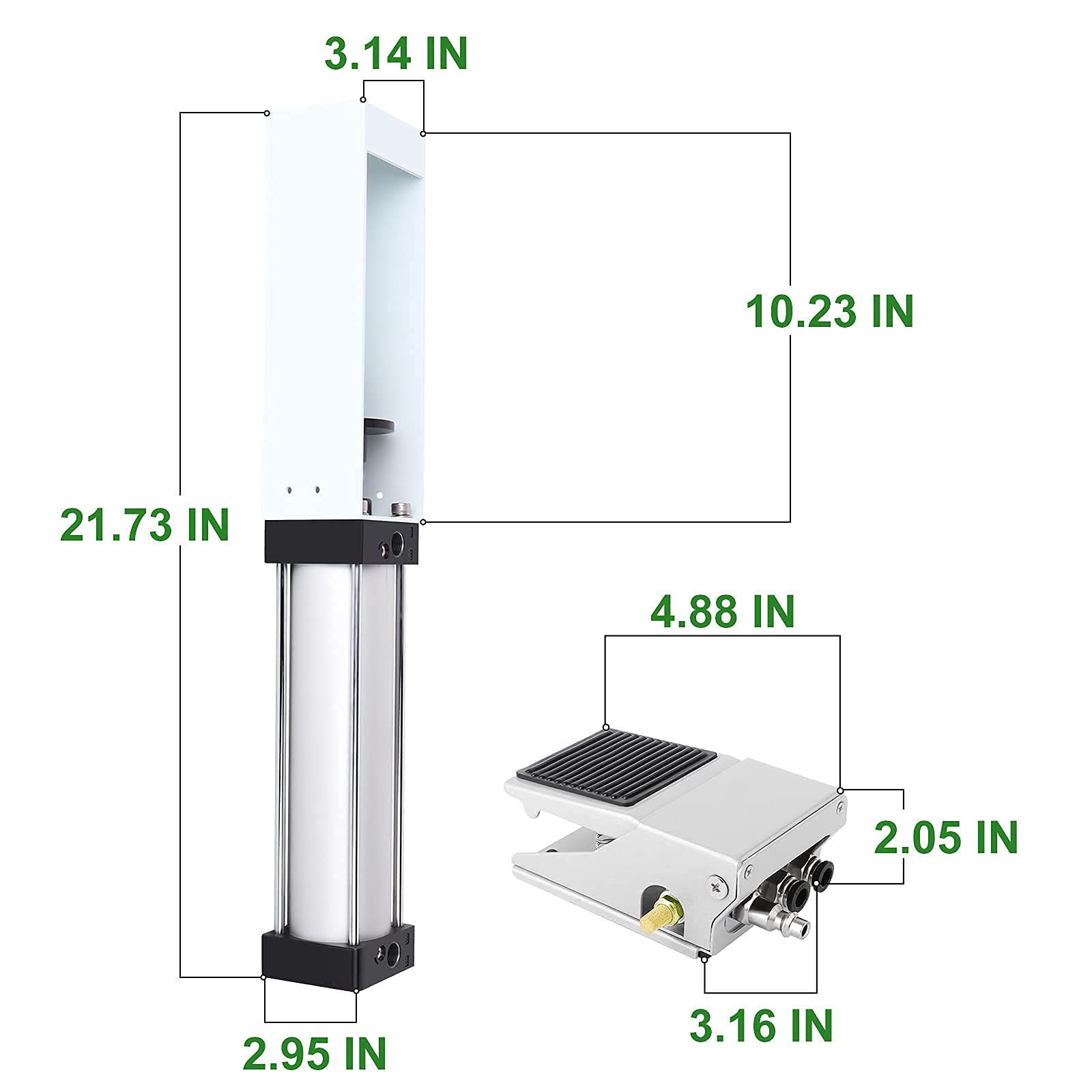 TAISHER Foot Valve Aluminum Can Crusher，Eco-Friendly Recycling Tool，Heavy Duty Pneumatic Cylinder Soda Beer Can Crusher