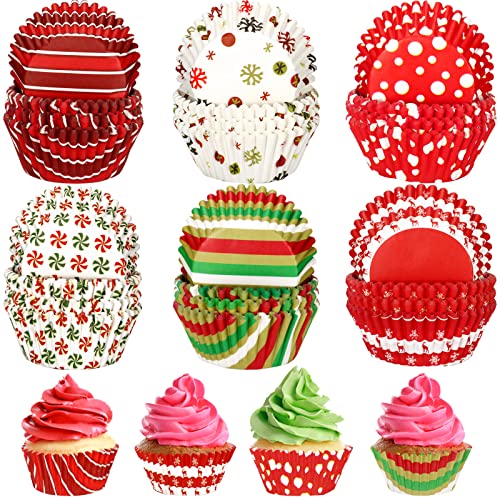 Potchen Christmas Snowflake Cupcake Liners - 600 Pack Baking Cups