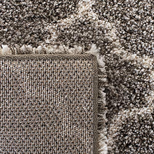 SAFAVIEH Hudson Shag Collection Runner Rug - 2'3" x 10', Grey & Ivory, Moroccan Trellis Design, Non-Shedding & Easy Care, 2-inch Thick Ideal for High Traffic Areas in Living Room, Bedroom (SGH282B)