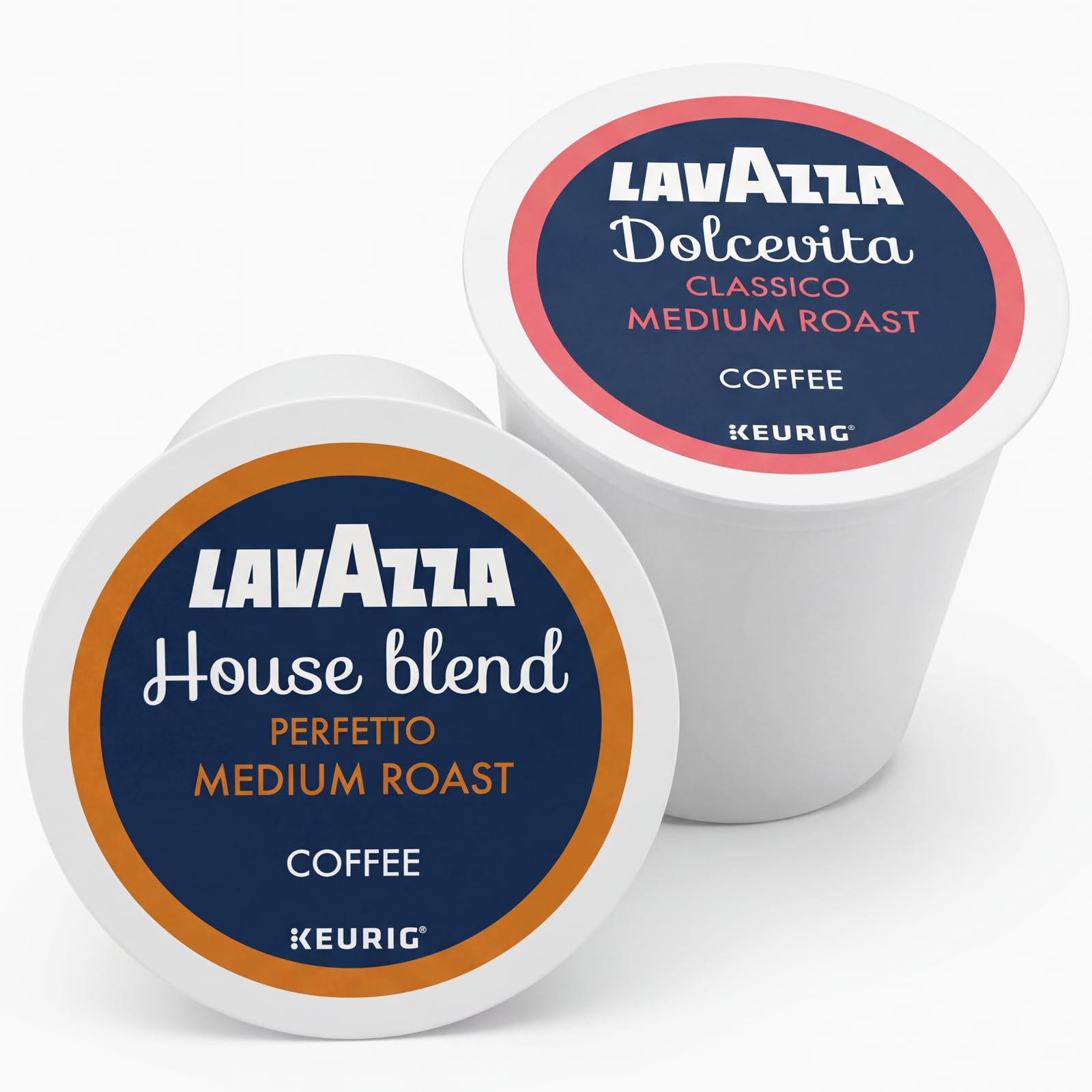 Lavazza K-Cup Coffee Pods Variety Bundle for Keurig Brewers – Light & Medium Roast, Single-Serve K-Cup Coffee Pods, 40 Count Assorted Flavors (20 Dolcevita Classico & 20 House Blend Perfetto)