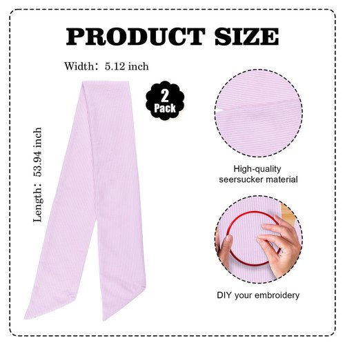 NUVCELKA Pink Striped Wreath Ribbon Set 2 Pack for Door Wreath, 5.12" Wide x 54.33" Each Baby Girl Shower Event Bundle Sweet Sash Bow Pair Gift