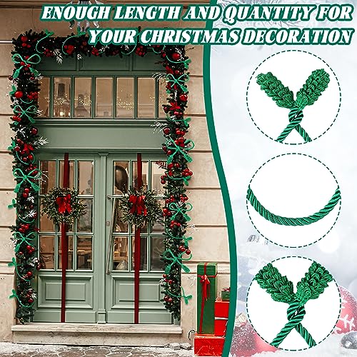 Green Christmas Garland Twist Ties Set - 20 Pcs, 20 and 16 Inches