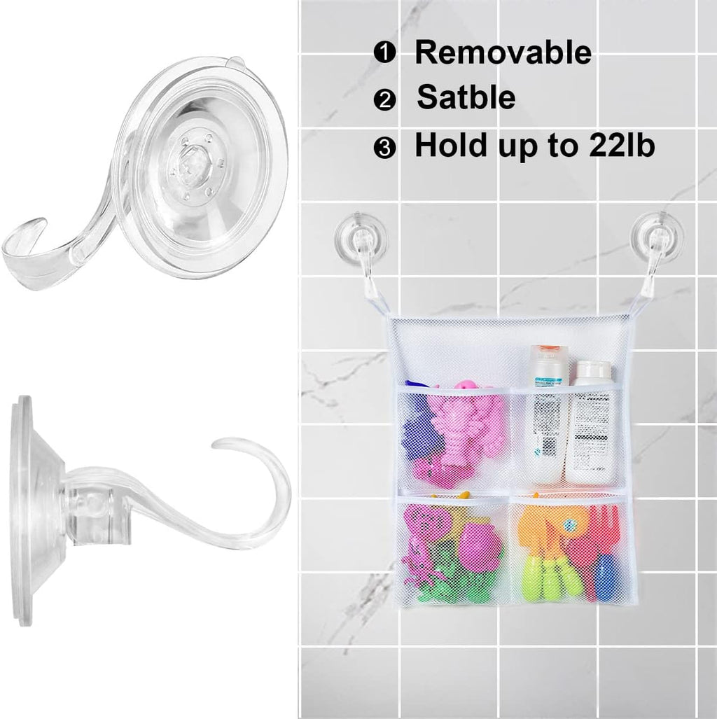 Skiennix Suction Cup Wreath Hanger - Large Clear Heavy-Duty Hooks for Windows, Tiles & Glass