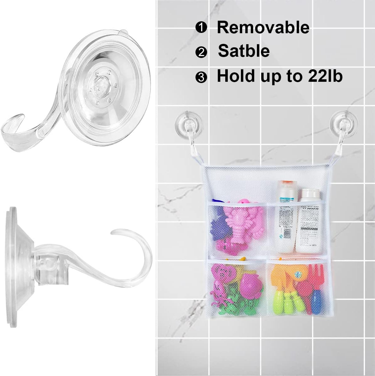 Skiennix Suction Cup Wreath Hanger - Large Clear Heavy-Duty Hooks for Windows, Tiles & Glass
