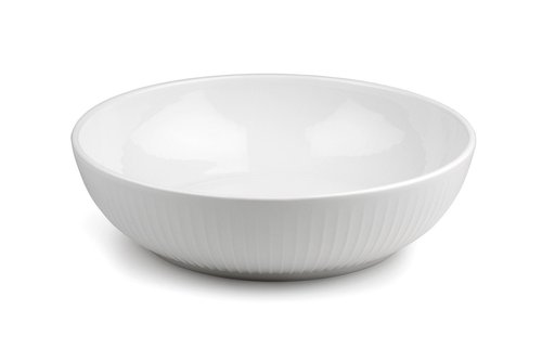 Kahler Hammershoi Bowl, White, 3.1"H x 11.8"D, Designed by Hans-Christian Bauer, Gift Box Included
