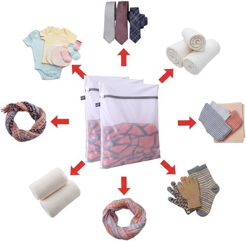 Kimmama Lingerie Bags - Mesh Laundry Bags for Washing Delicates | Ideal for Socks, Scarves & More, 3-Pack