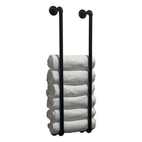 Towel Racks for Bathroom Wall Mounted 36 Inch,Industrial Pipe Storage Organizer Towel Holder(Black)