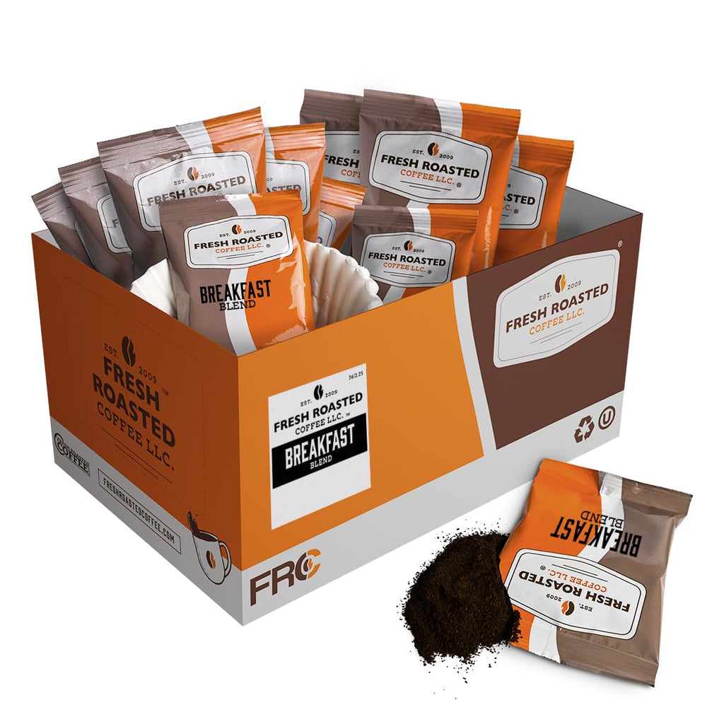 Fresh Roasted Coffee, Breakfast Blend, Kosher, Pre-Ground Fractional Packs, 2.25 Ounce, 36 Count