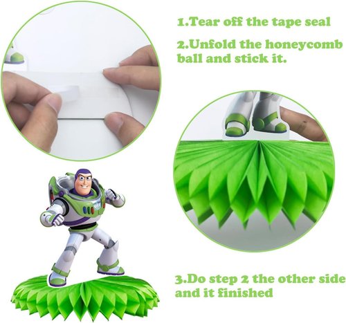 For Toy Story Birthday Party Supplies , 9Pcs Honeycomb Centerpieces for Toy Story Party Decorations, Double Sided Table Decorations Centerpieces Party