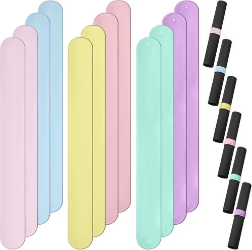 Charniol Wrapping Paper Roll Holder - 12-Piece Silicone Covered Metal Stabilizer | Macaron Pastel Color