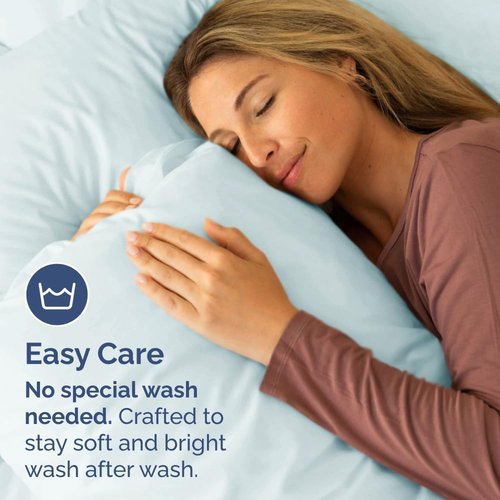 King Pillow Cases by [Brand Name] - Ultra Soft Hotel Quality Covers | Cozy, Wrinkle-Free & Fade Resistant - 4 Piece Set in Ice Blue